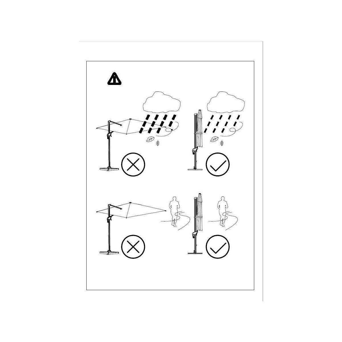Ombrellone Alluminio Montana 4x4h2,95 Bianco Palo Laterale | Vacchetti
