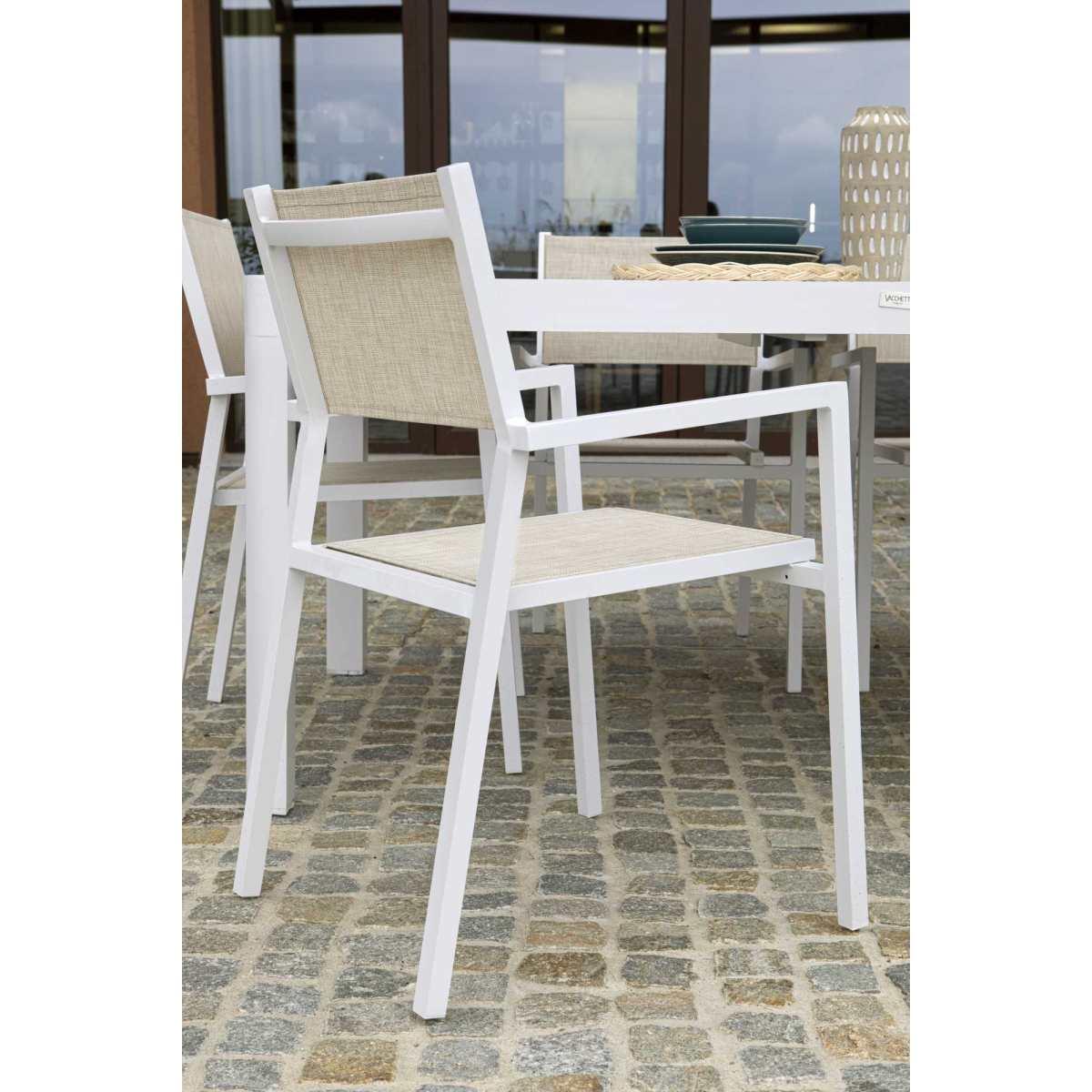 Poltrona Alluminio e Texilene Clevelandbianco Opaco cm.55x56h86 | Vacchetti