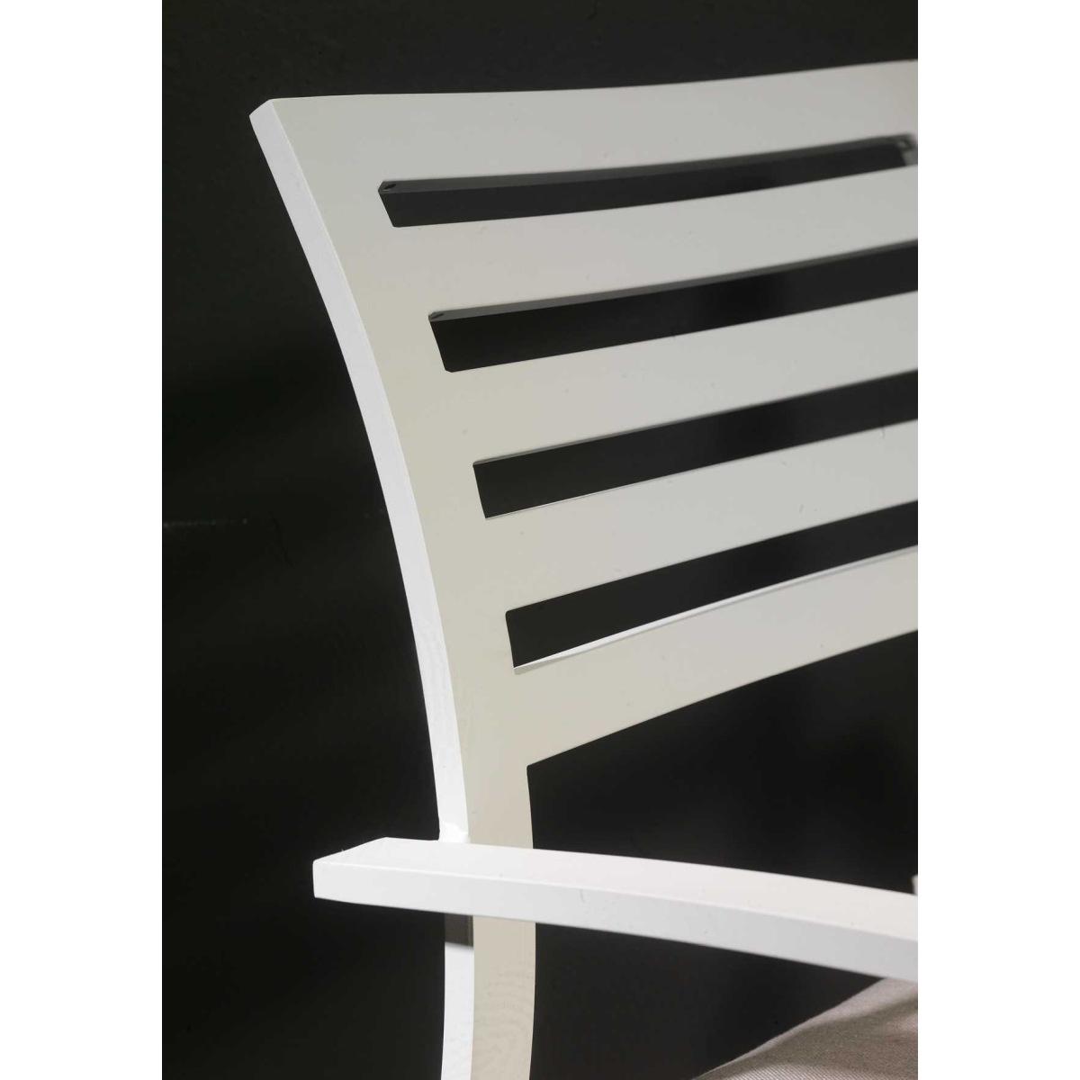 Poltrona Alluminio New Boston Bianco con Cuscini Grigio cm.58x57h88 | Vacchetti