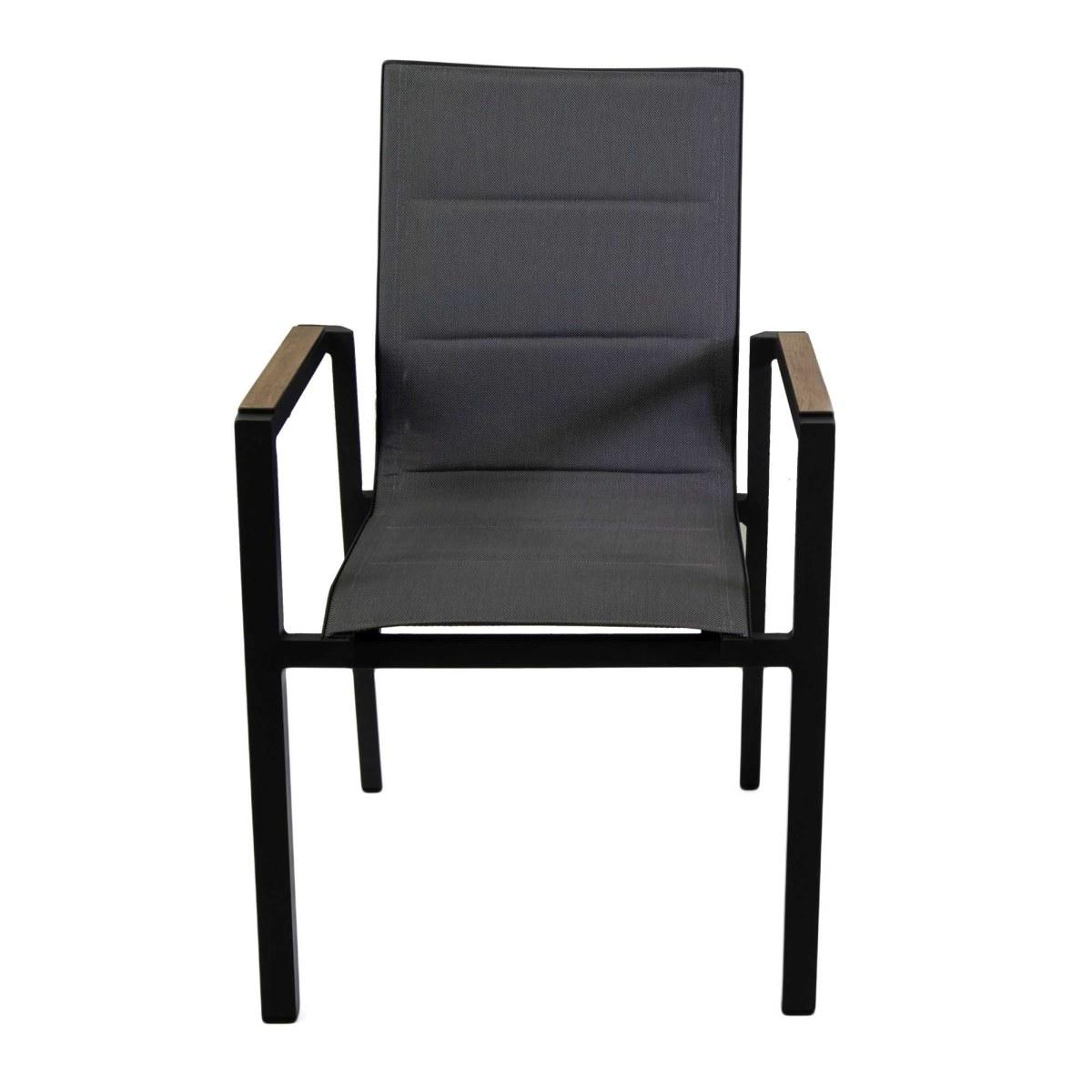 Poltrona Alluminio Textilene Riverside Antracite (Bracciolo In Hpl) cm.56x66h90 | Vacchetti