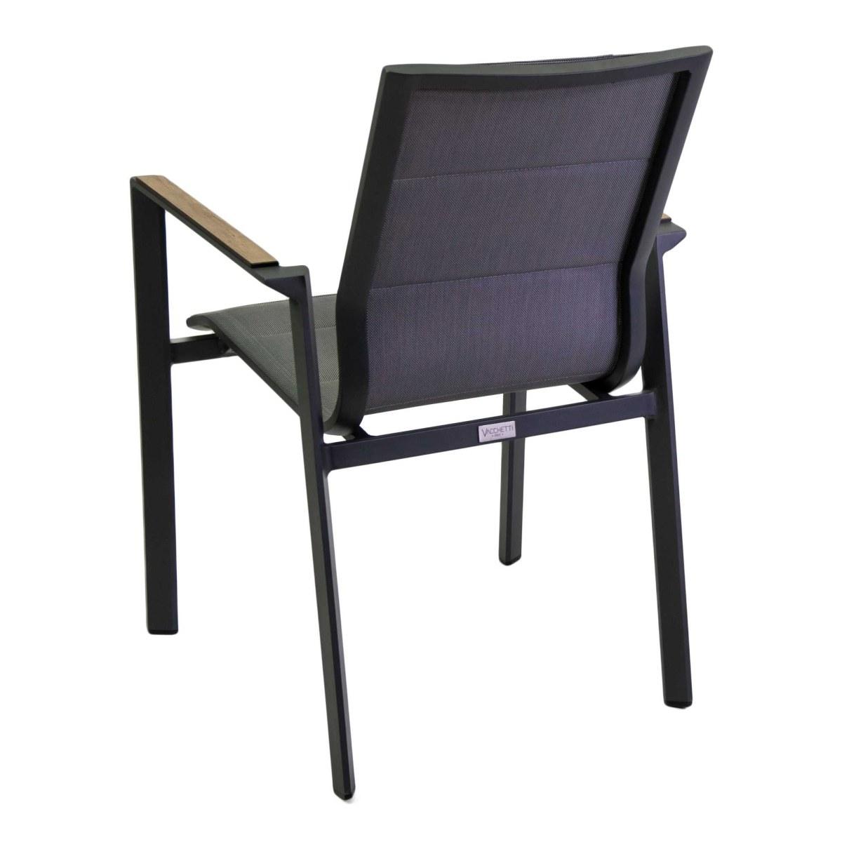 Poltrona Alluminio Textilene Riverside Antracite (Bracciolo In Hpl) cm.56x66h90 | Vacchetti