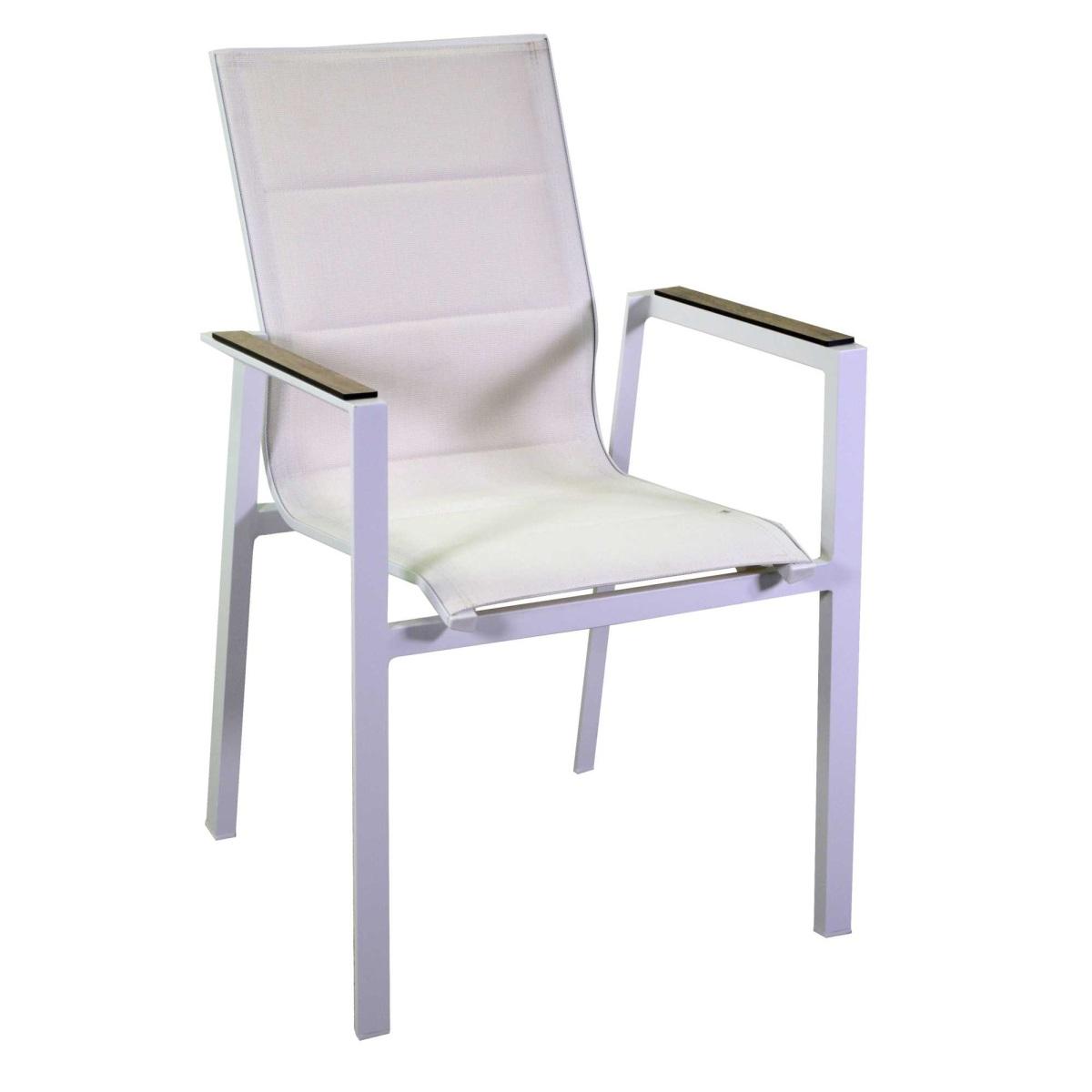 Poltrona Alluminio Textilene Riverside Bianco (Bracciolo In Hpl) cm.56x66h90 | Vacchetti