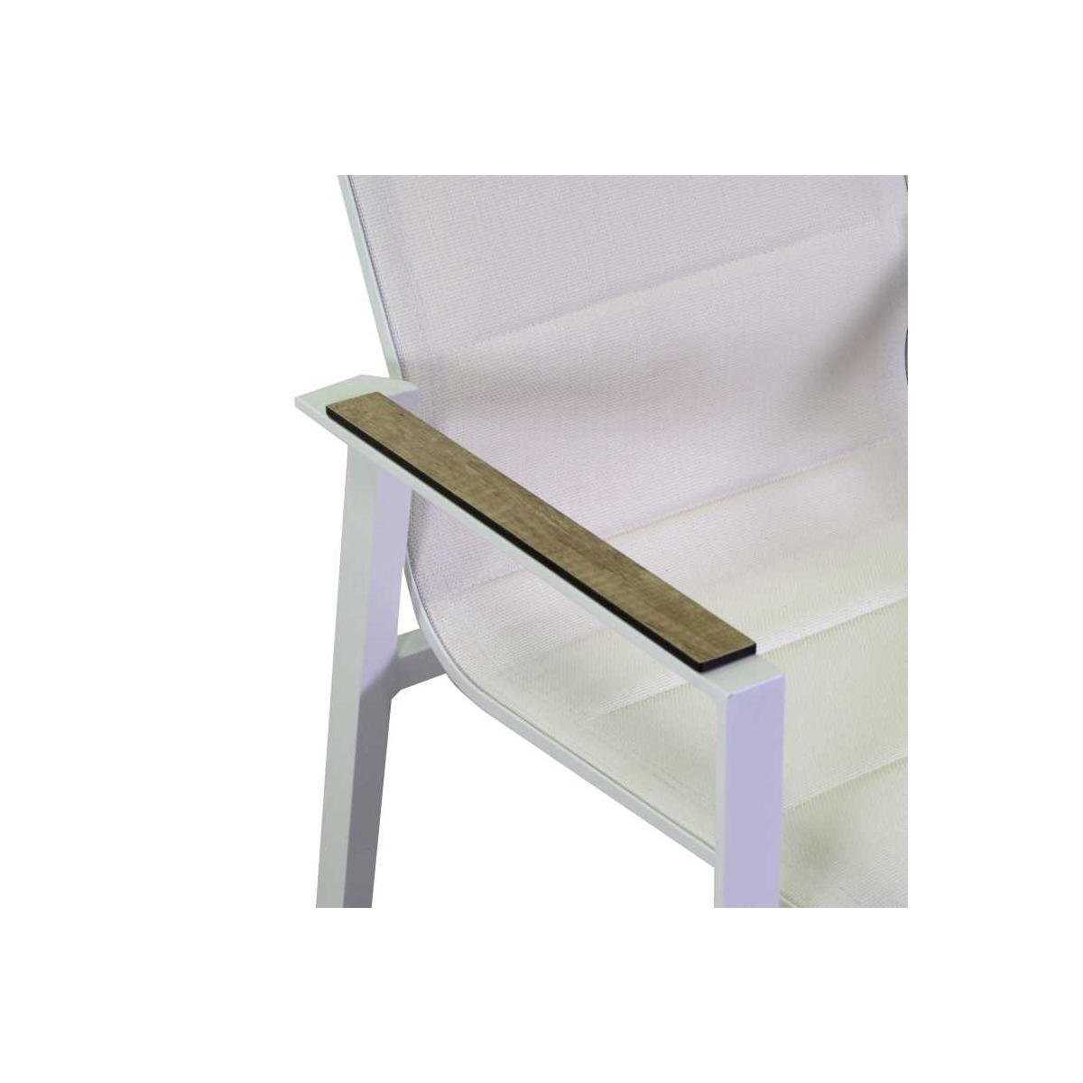 Poltrona Alluminio Textilene Riverside Bianco (Bracciolo In Hpl) cm.56x66h90 | Vacchetti