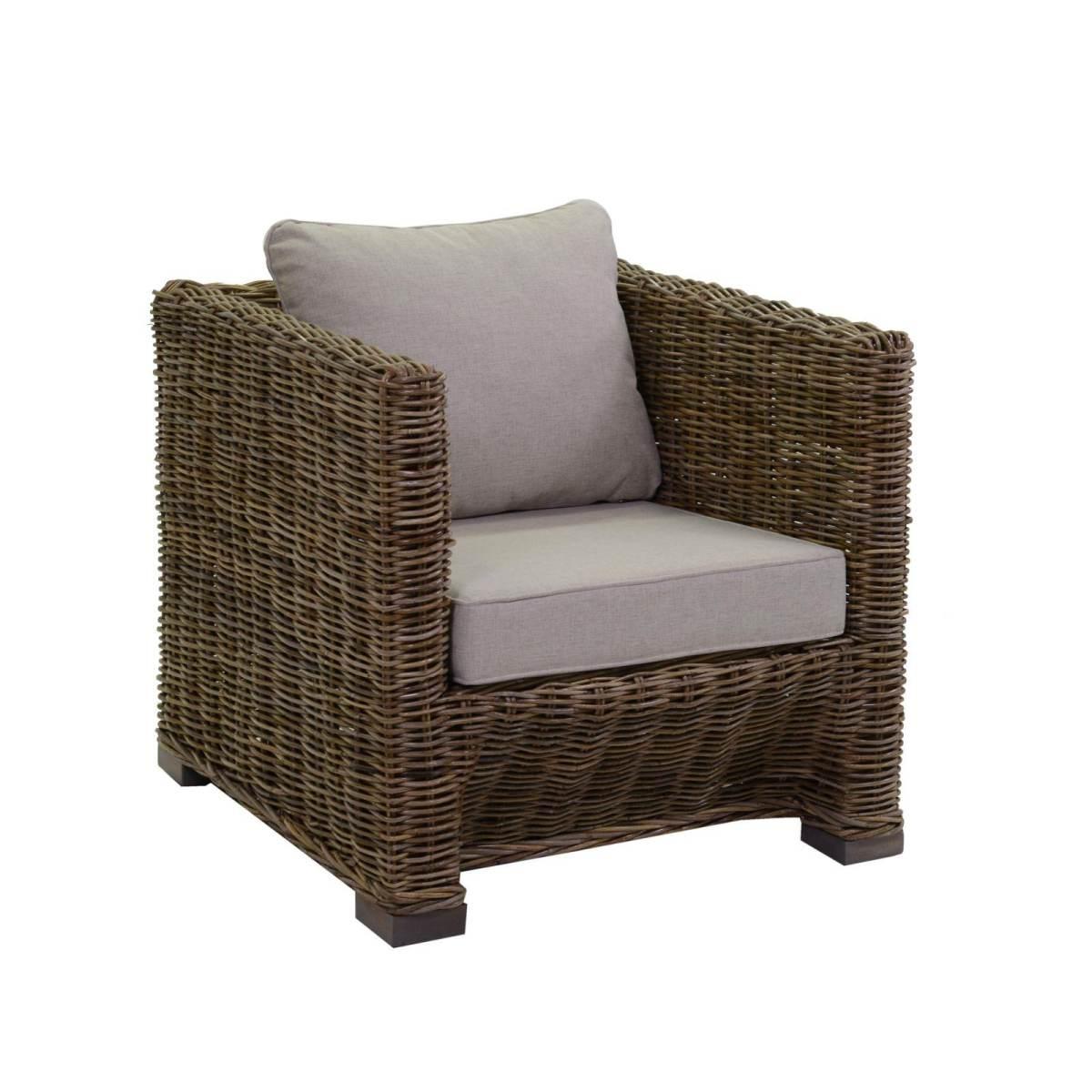 Salotto Manila Rattan Grigio con Cuscini Divano 3 Posti | Vacchetti