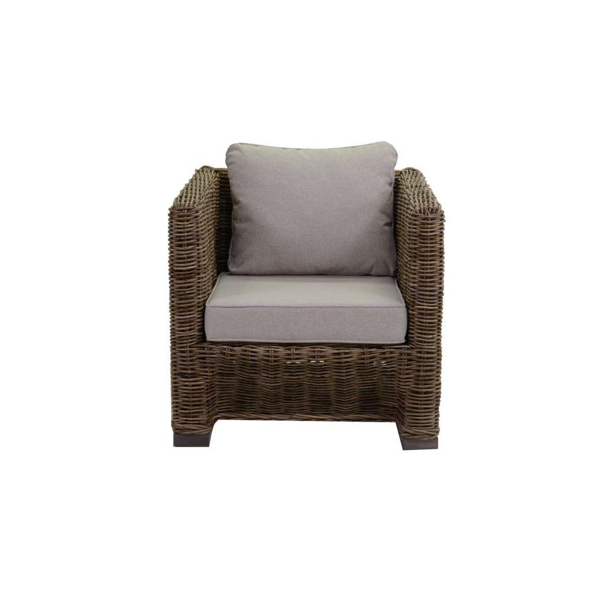 Salotto Manila Rattan Grigio con Cuscini Divano 3 Posti | Vacchetti