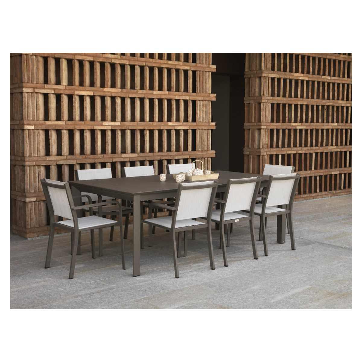 Tavolo Alluminio El Paso Allungabile Marrone Rettangolare cm.220/330x110h76 | Vacchetti