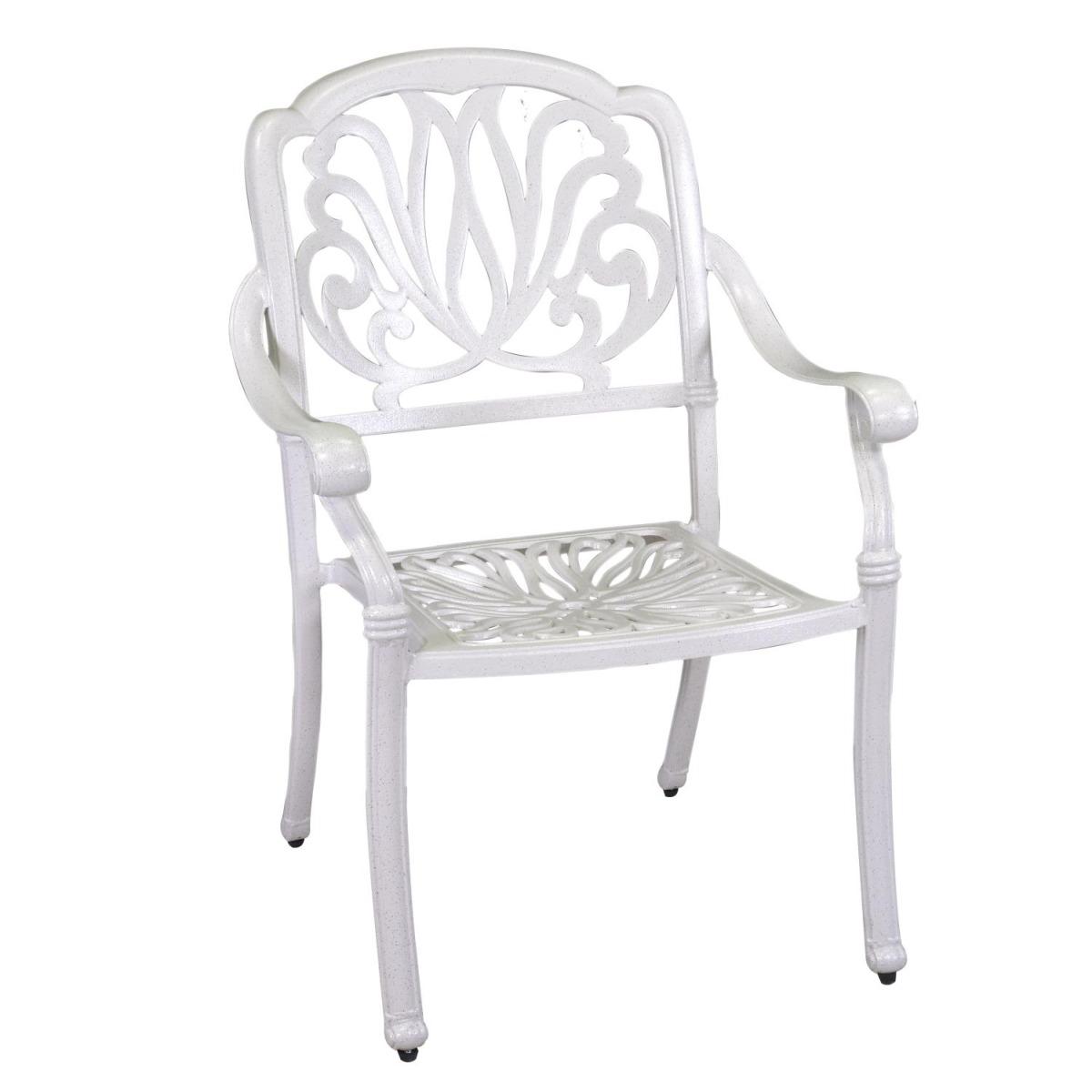 Tavolo Alluminio Pressofuso Maryland Bianco Tondo con 4 Poltrone con Braccioli | Vacchetti