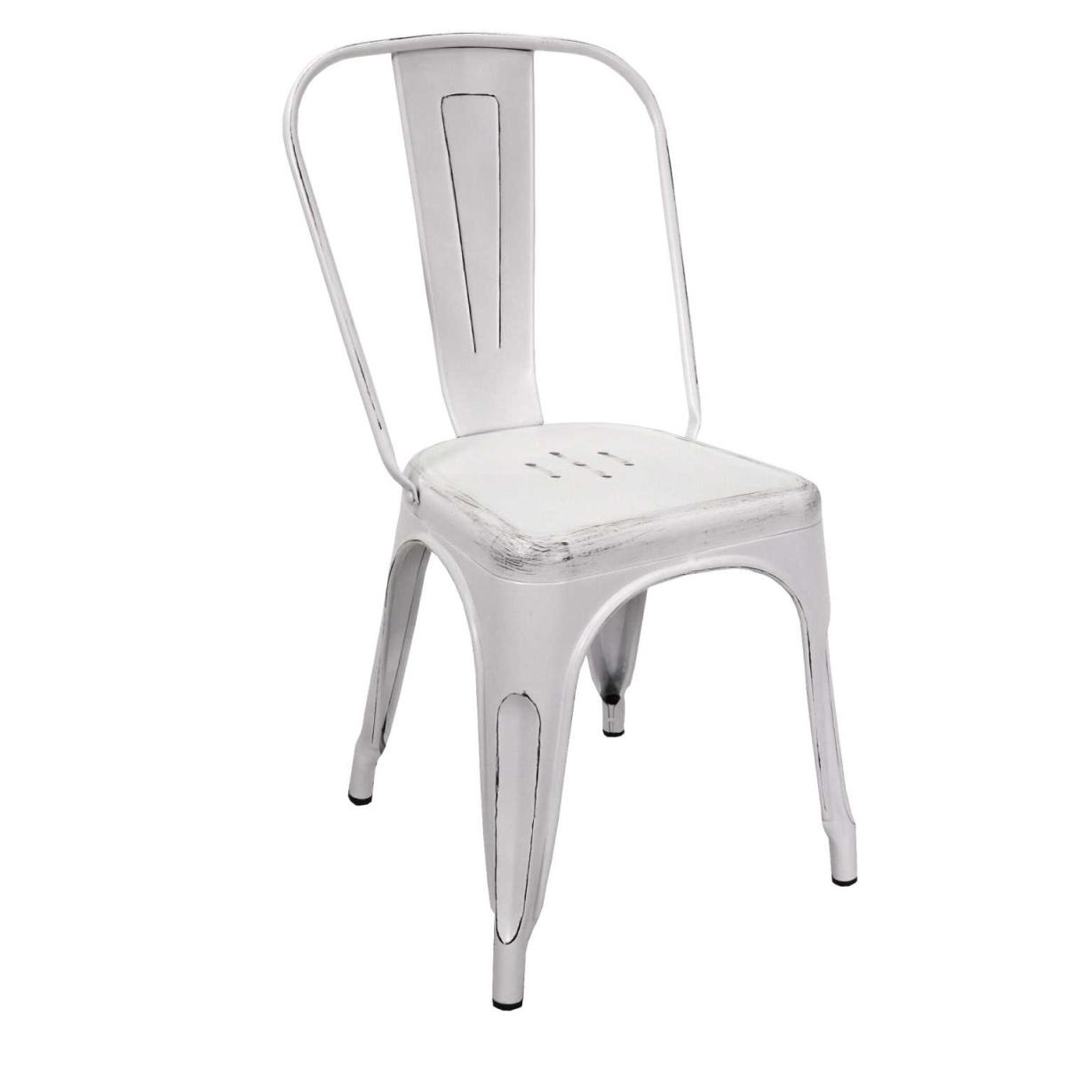 Sedia Ferro New Bristol Bianco Antico cm.43x43h45/84 | Vacchetti