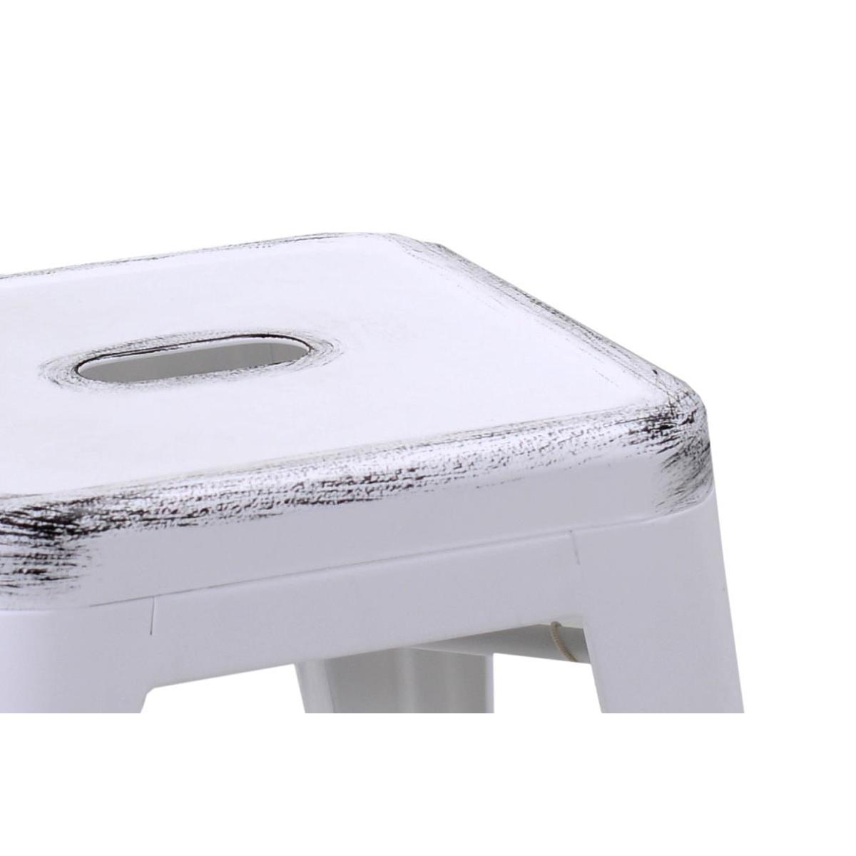 Sgabello Ferro Bristol Bianco Antico cm.39x39h45 | Vacchetti