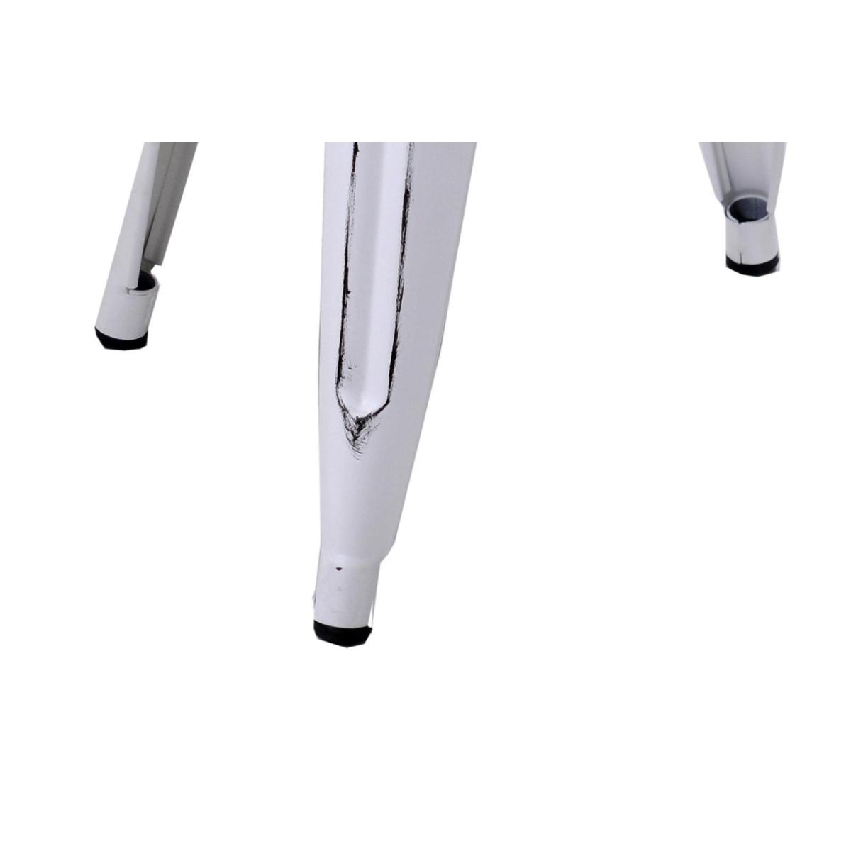 Sgabello Ferro Bristol Bianco Antico cm.39x39h45 | Vacchetti