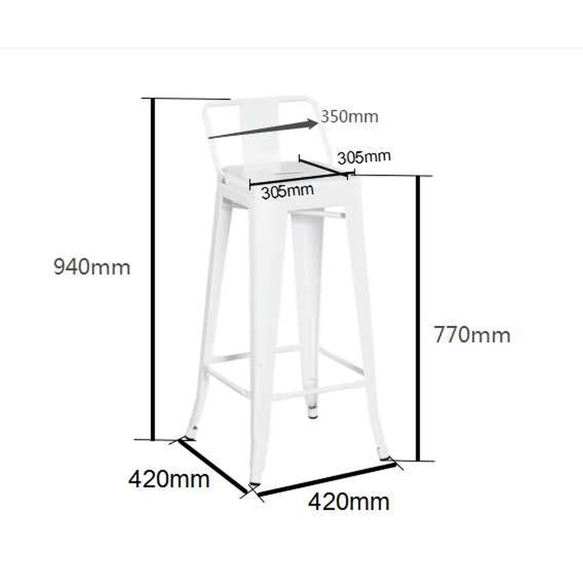 Sgabello Ferro New Bristol Bianco Seduta Legno cm.42x42h77/94 | Vacchetti
