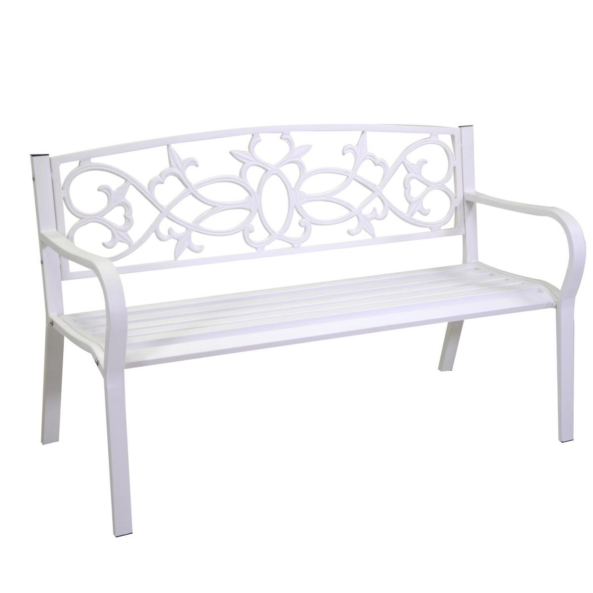 Panchina Metallo Pavia Bianco cm.124x57h78 | Vacchetti