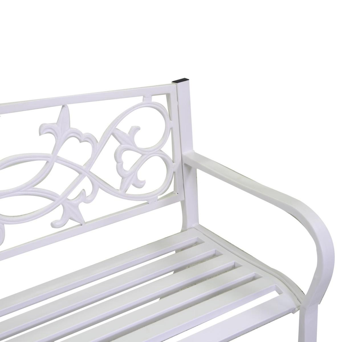 Panchina Metallo Pavia Bianco cm.124x57h78 | Vacchetti