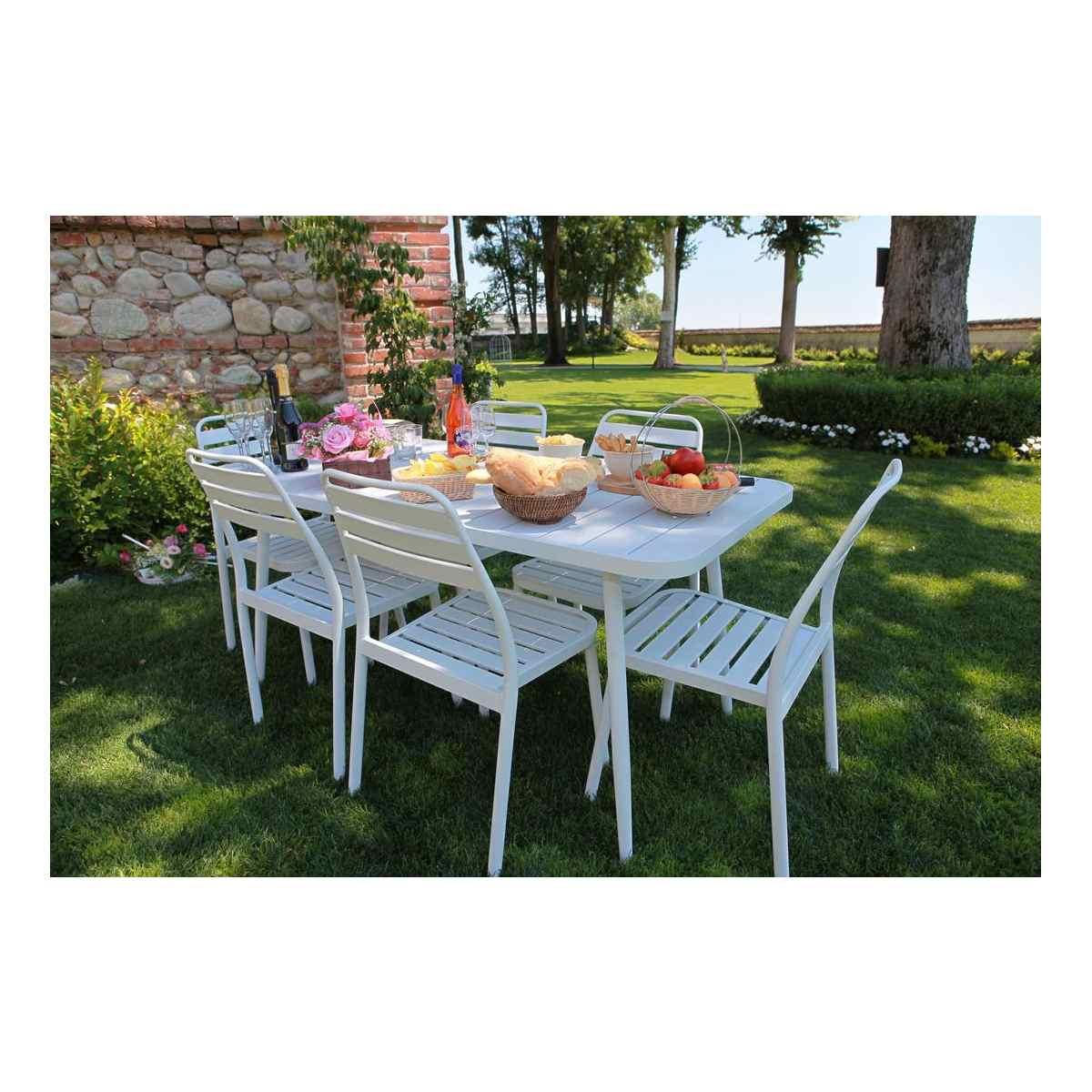 Sedia Alluminio Las Vegas Bianca cm.49x58h45/88 | Vacchetti