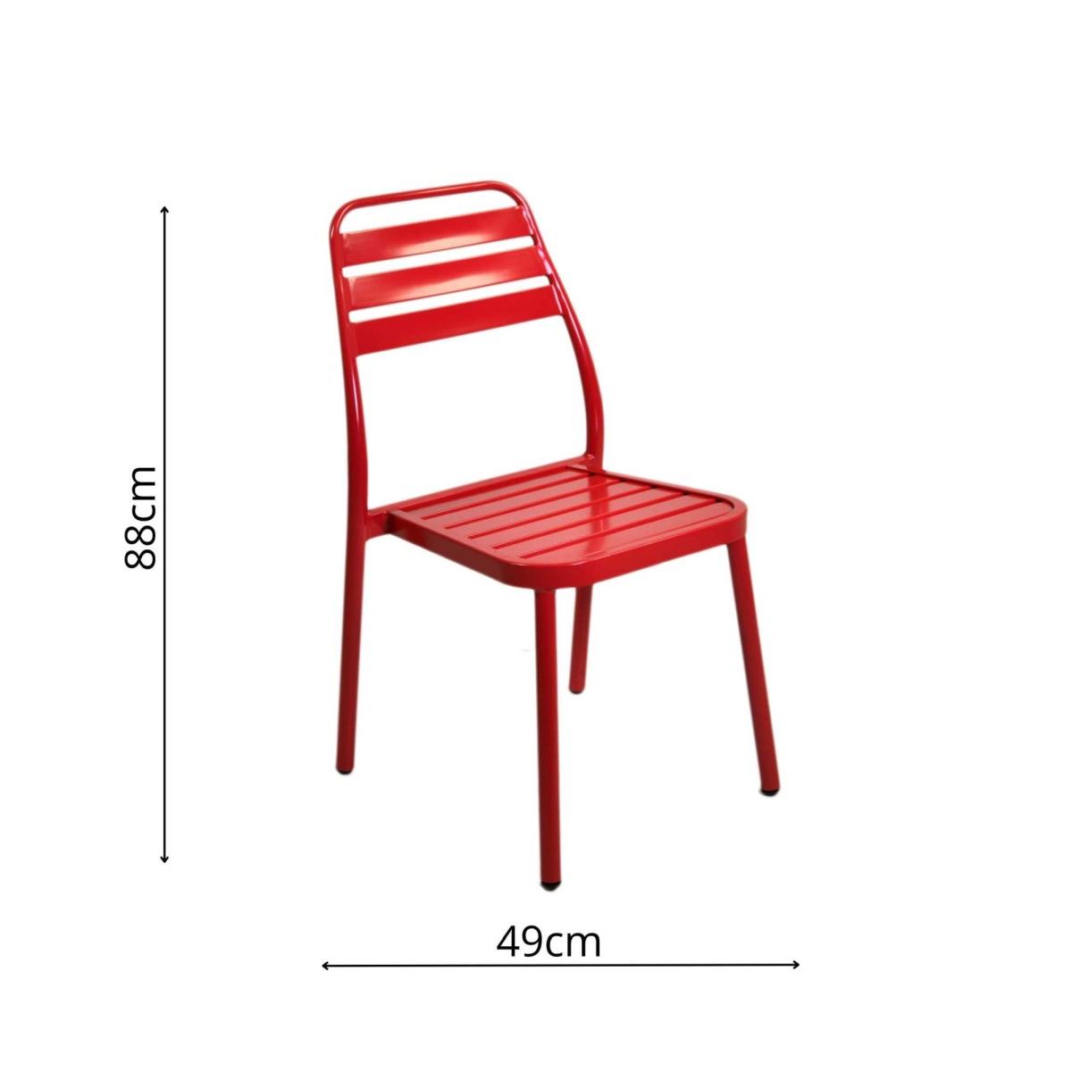 Sedia Alluminio Las Vegas Rossa cm.49x58h45/88 | Vacchetti