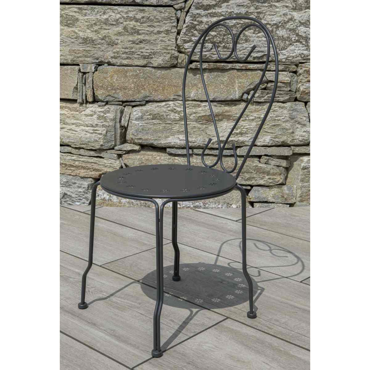 Sedia Metallo New Old Antracite Chiaro cm.41x48h90 | Vacchetti