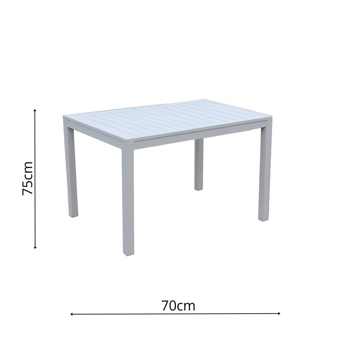 Tavolo Alluminio Sullivan Bianco Rettangolare cm.70x53h75 | Vacchetti