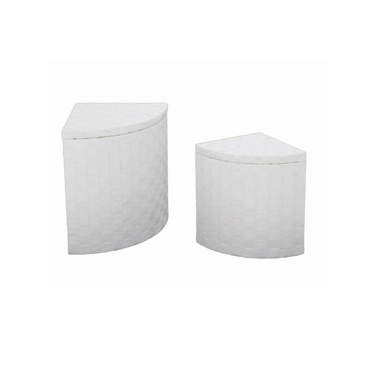 Cestone Paper Bianco Set pz.2 Angol con Foderacm.40x40h53 | Vacchetti