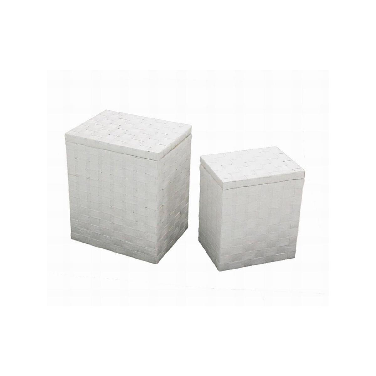 Cestone Paper Bianco Set pz.2 con Fodera Rettangolare cm.45x35h54 | Vacchetti