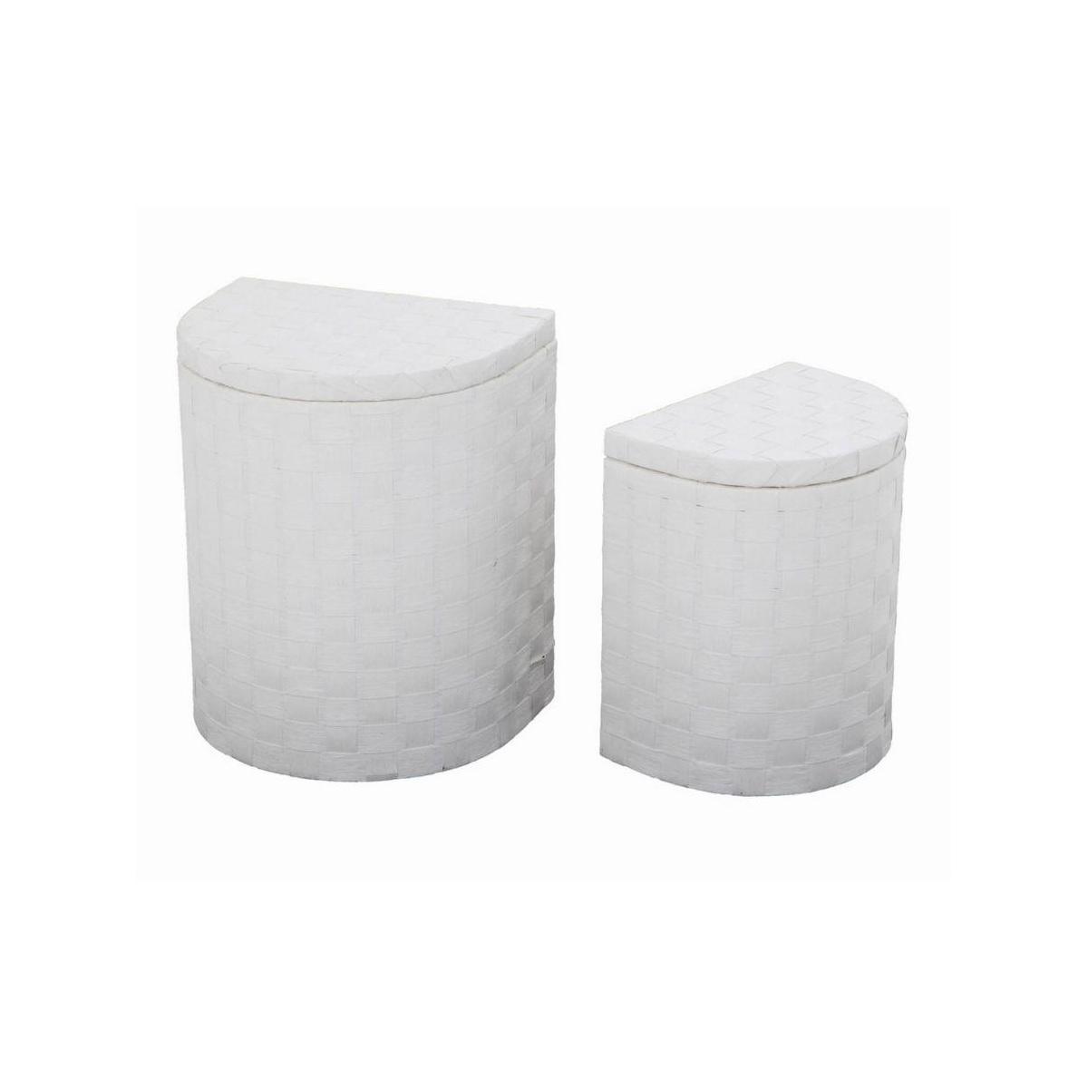 Cestone Paper Bianco con Fod Set pz.2 cm.45x35h54 Mezzaluna | Vacchetti