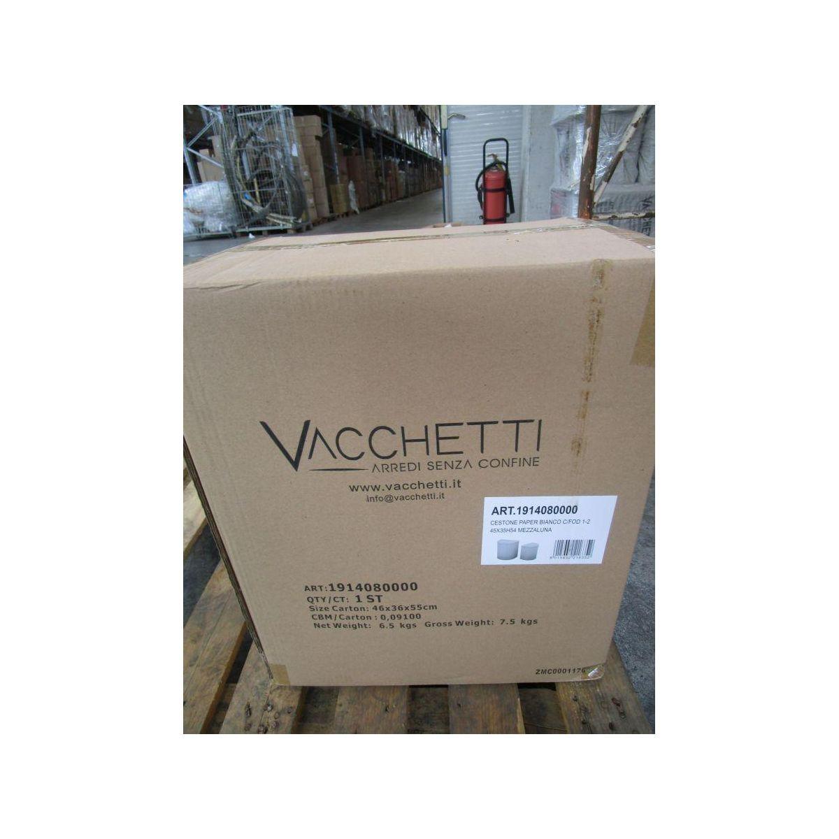 Cestone Paper Bianco con Fod Set pz.2 cm.45x35h54 Mezzaluna | Vacchetti