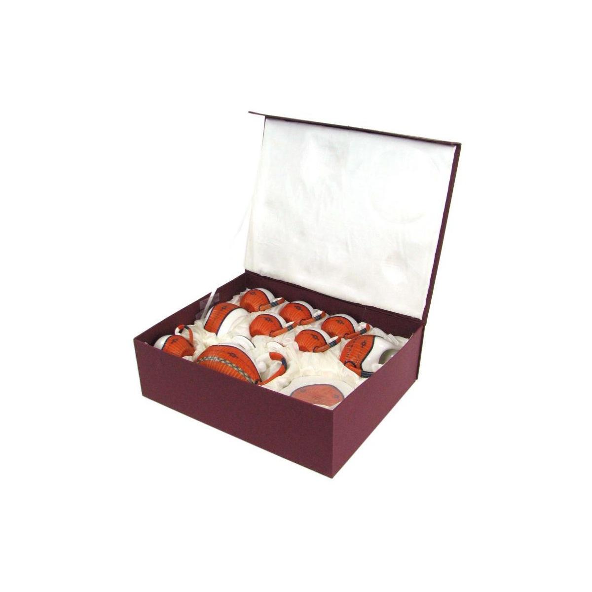 Tazza The con Teiera e Lattiera 9pz.decoro Bambu' Arancione | Vacchetti