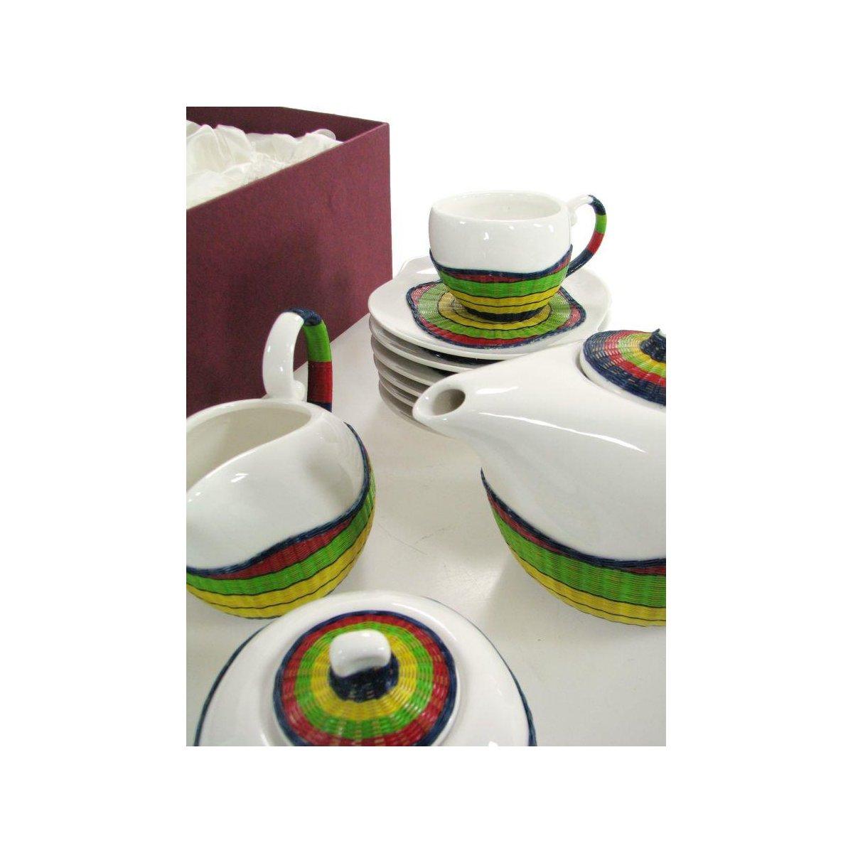 Tazza The con Teiera e Lattiera 9pz.decoro Bambu' Multic | Vacchetti