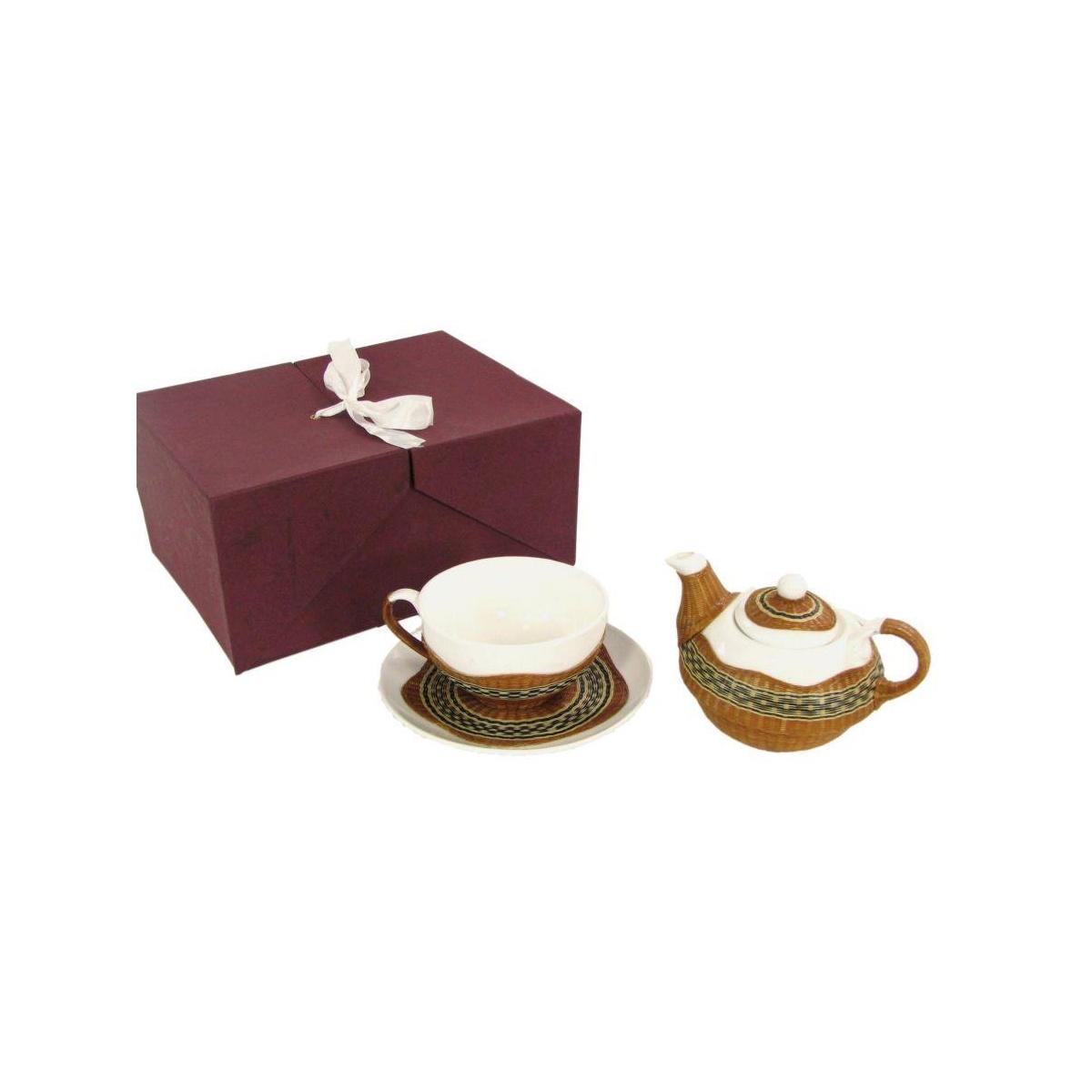 Teiera con Tazza Decoro Bambu' Noce Tazza e Teiera | Vacchetti