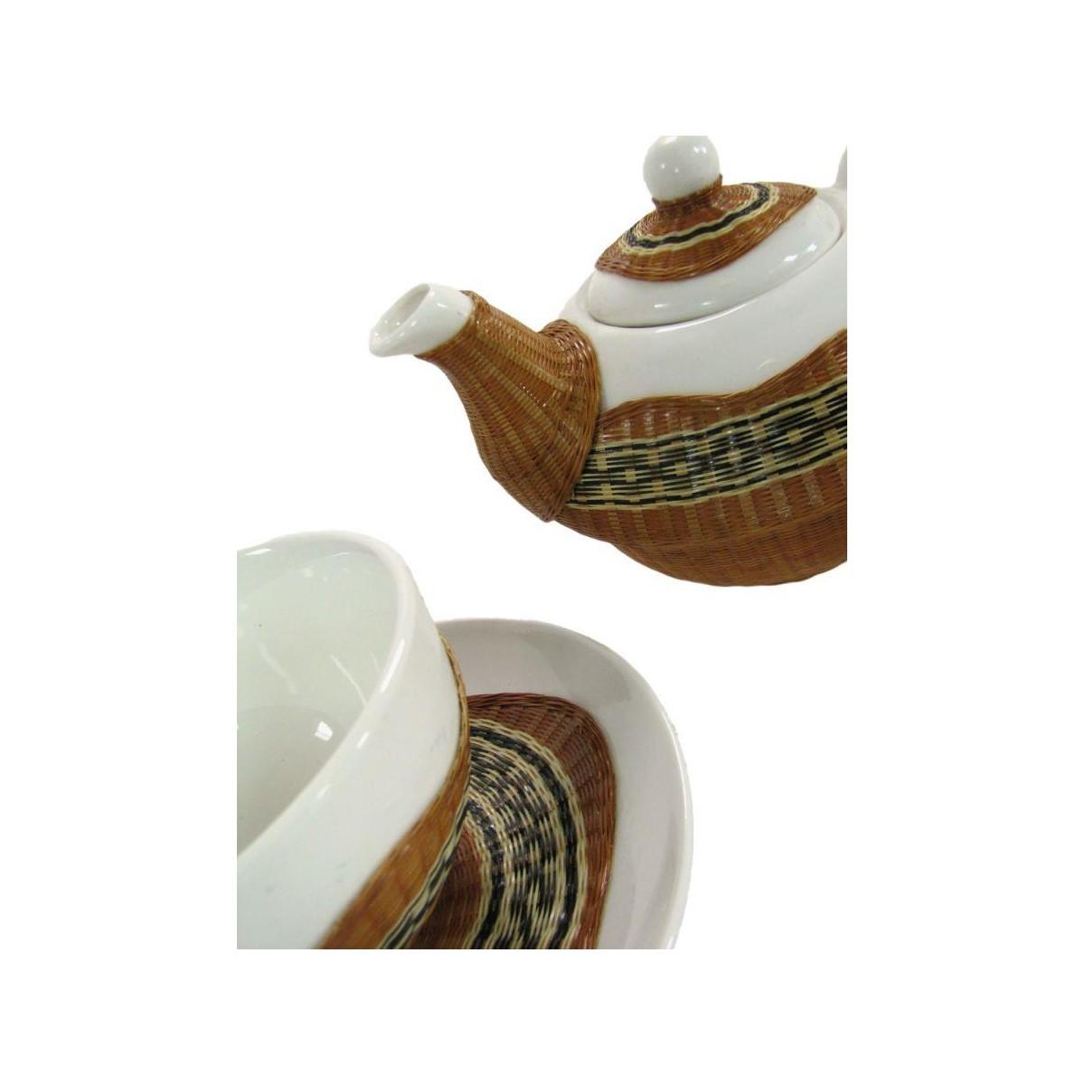 Teiera con Tazza Decoro Bambu' Noce Tazza e Teiera | Vacchetti