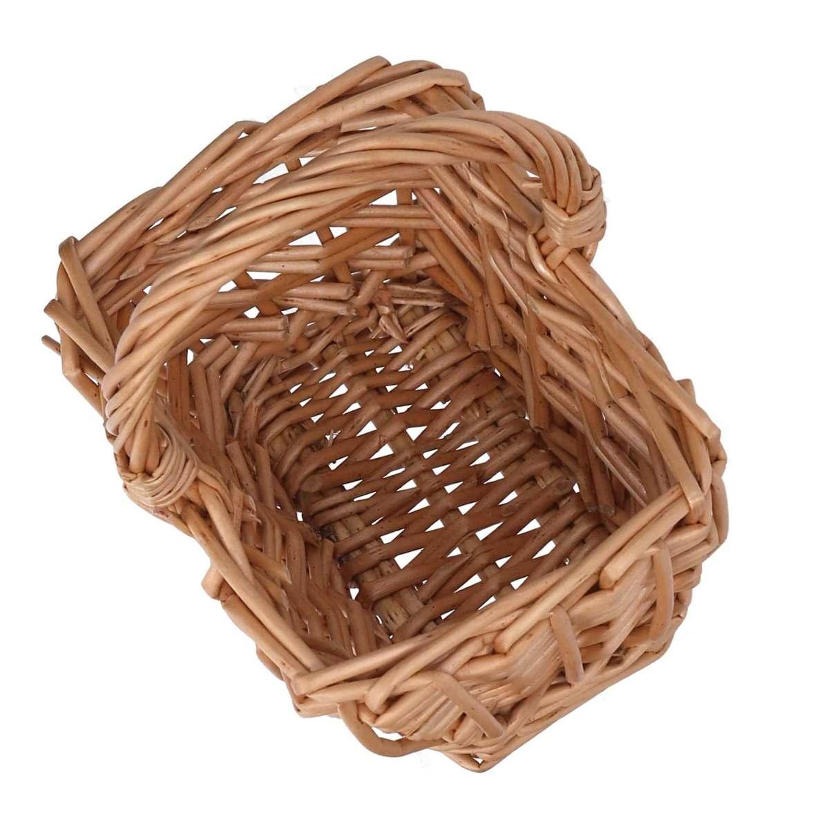 Cestino Vimini Set pz.2 Naturale Rettangolare Mini cm.16x12h8/18 | Vacchetti