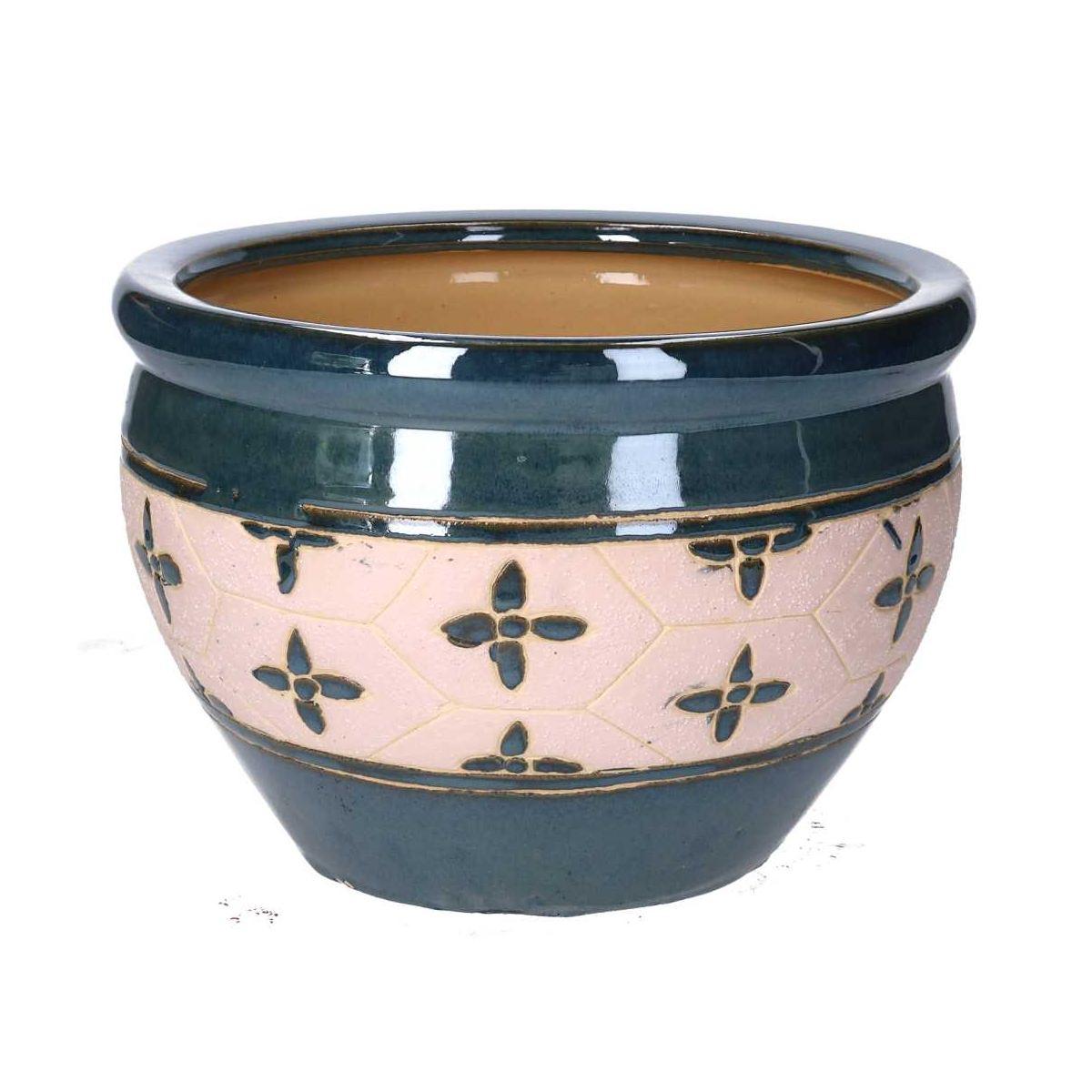 Coprivaso Ceramica Set pz.3 Blu Beige cm.ÃƒÂ˜30h21 | Vacchetti