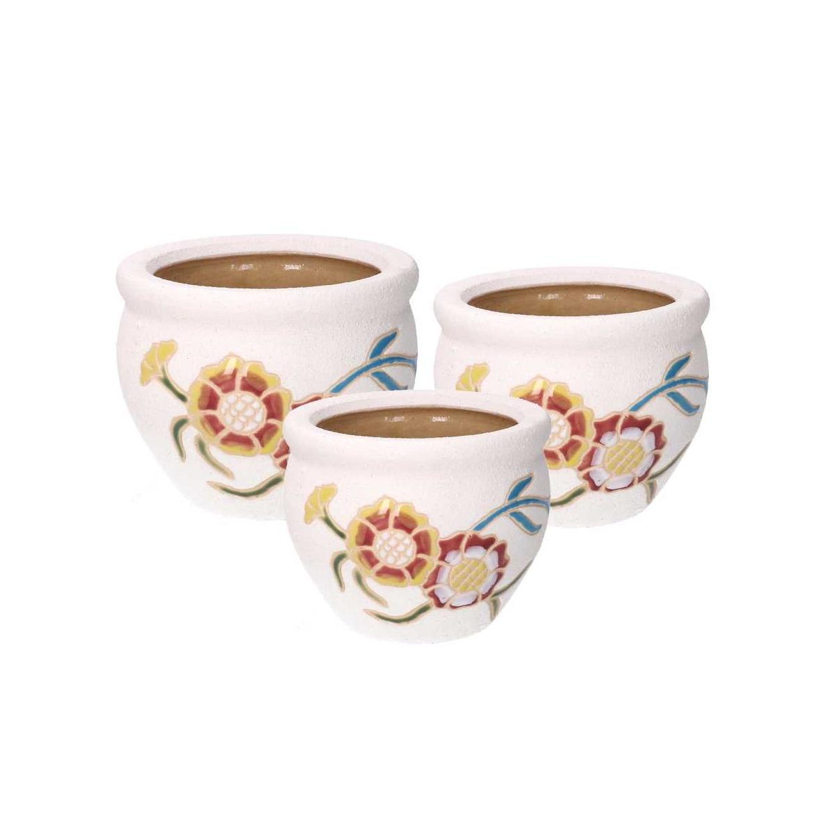Coprivaso Ceramica Set pz.3 Girasole Chiaro cm.ÃƒÂ˜30h21 | Vacchetti
