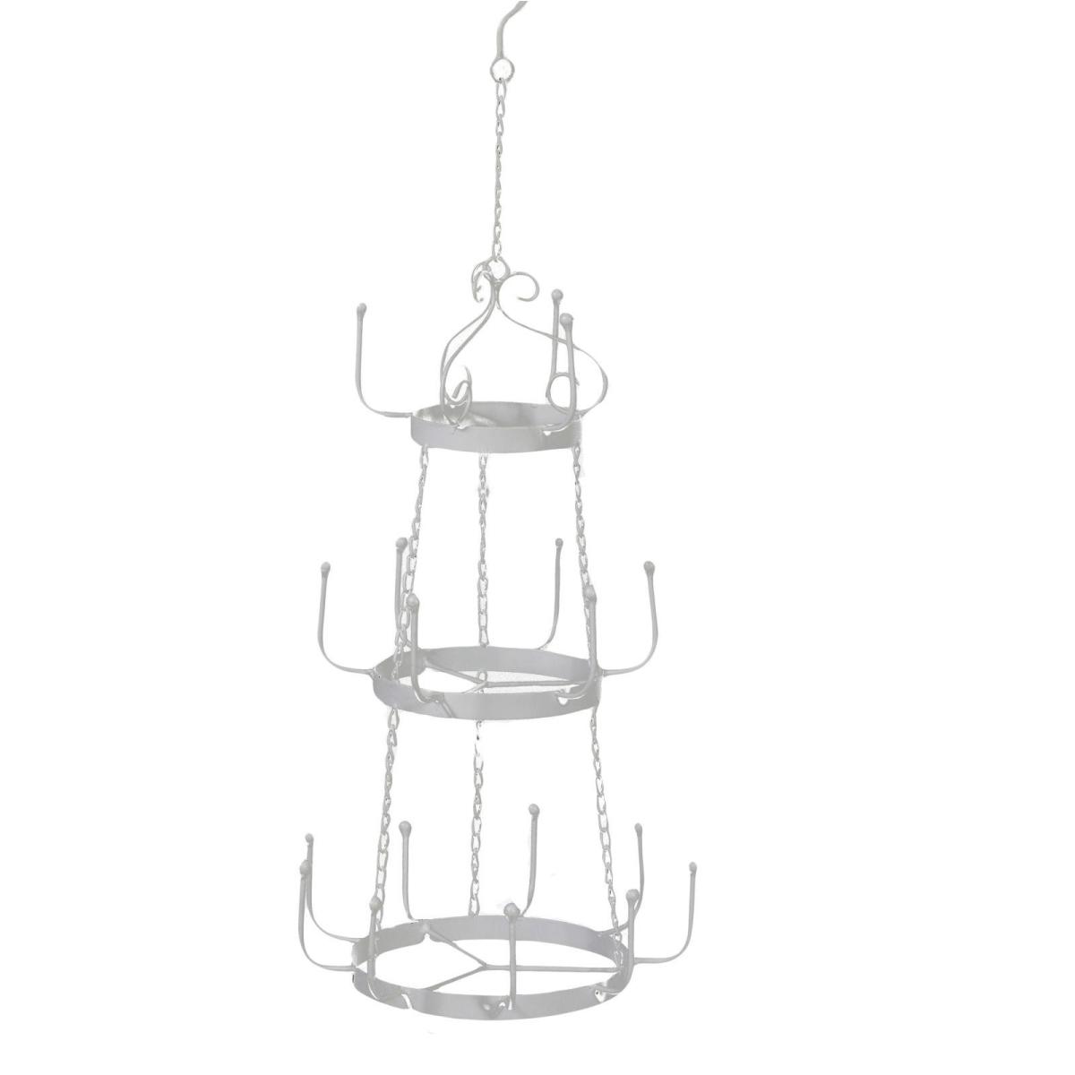 Portatazze Ferro Bianco 3 Piani Da Appendere cm.ÃƒÂ˜30h74,5 | Vacchetti