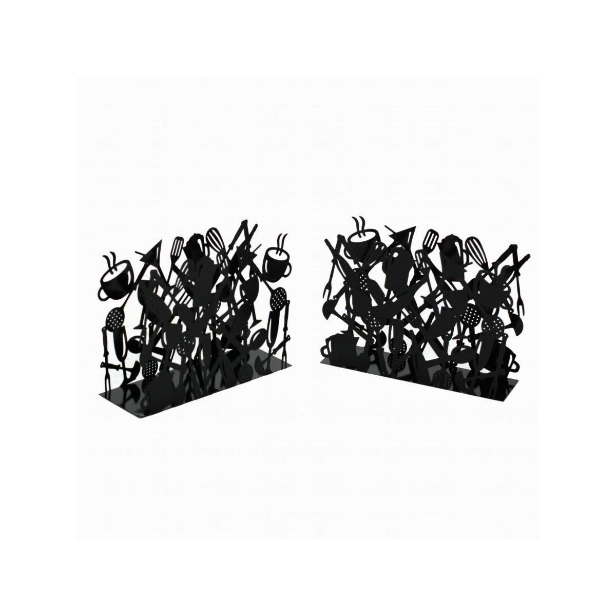 Portariviste Metallo Posate Set pz.2 Nero cm.35x12h26 | Vacchetti