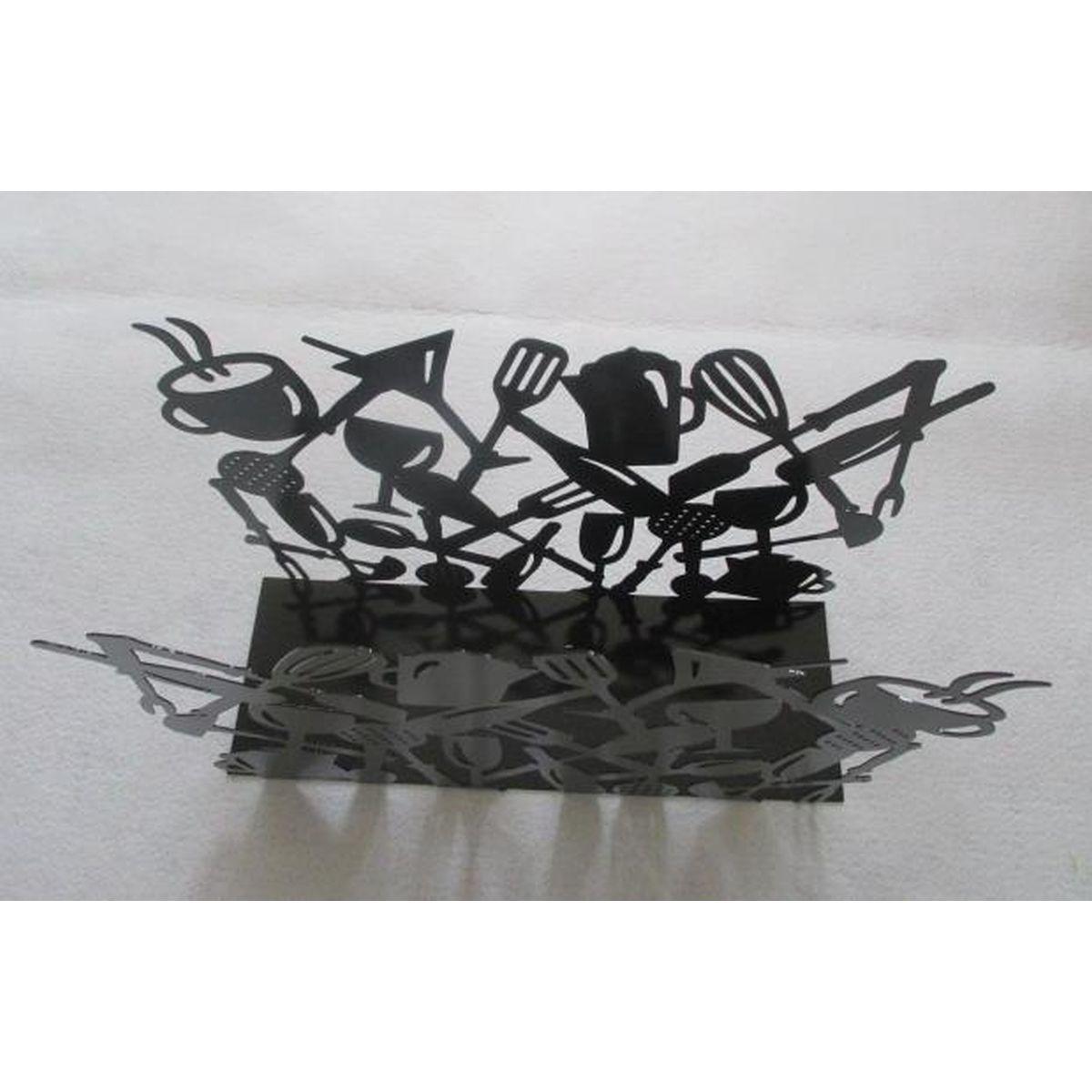 Portariviste Metallo Posate Set pz.2 Nero cm.35x12h26 | Vacchetti