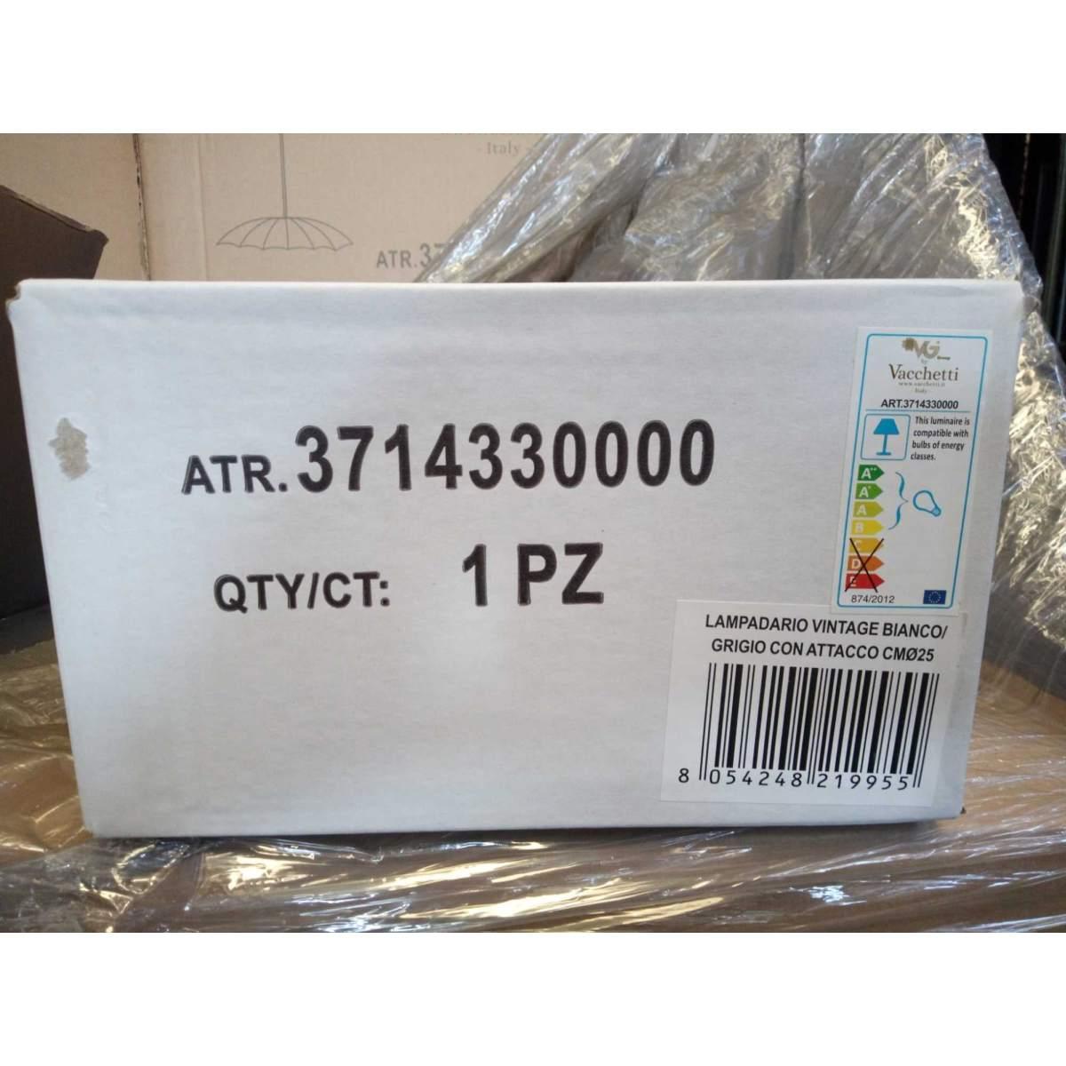 Lampadario Metallo Vintage Bianco/Grigio con Attacco cm.ÃƒÂ˜25 | Vacchetti