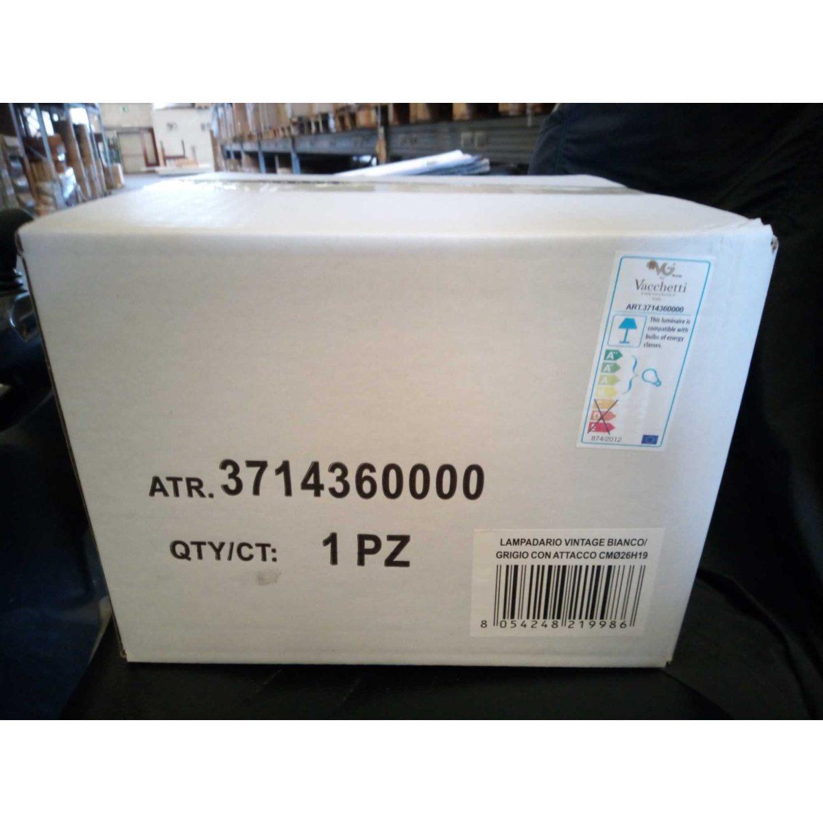 Lampadario Metallo Vintage Bianco/Grigio con Attacco cm.ÃƒÂ˜26h19 | Vacchetti