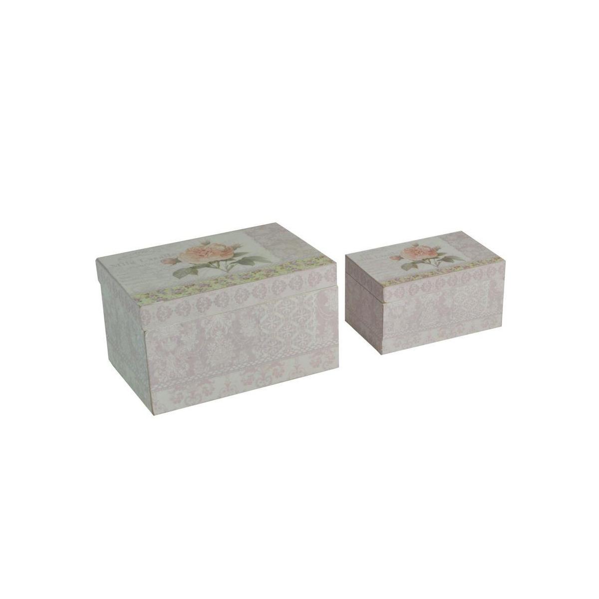 Scatola Legno Rosa Set pz.2 cm.22x15h12 | Vacchetti