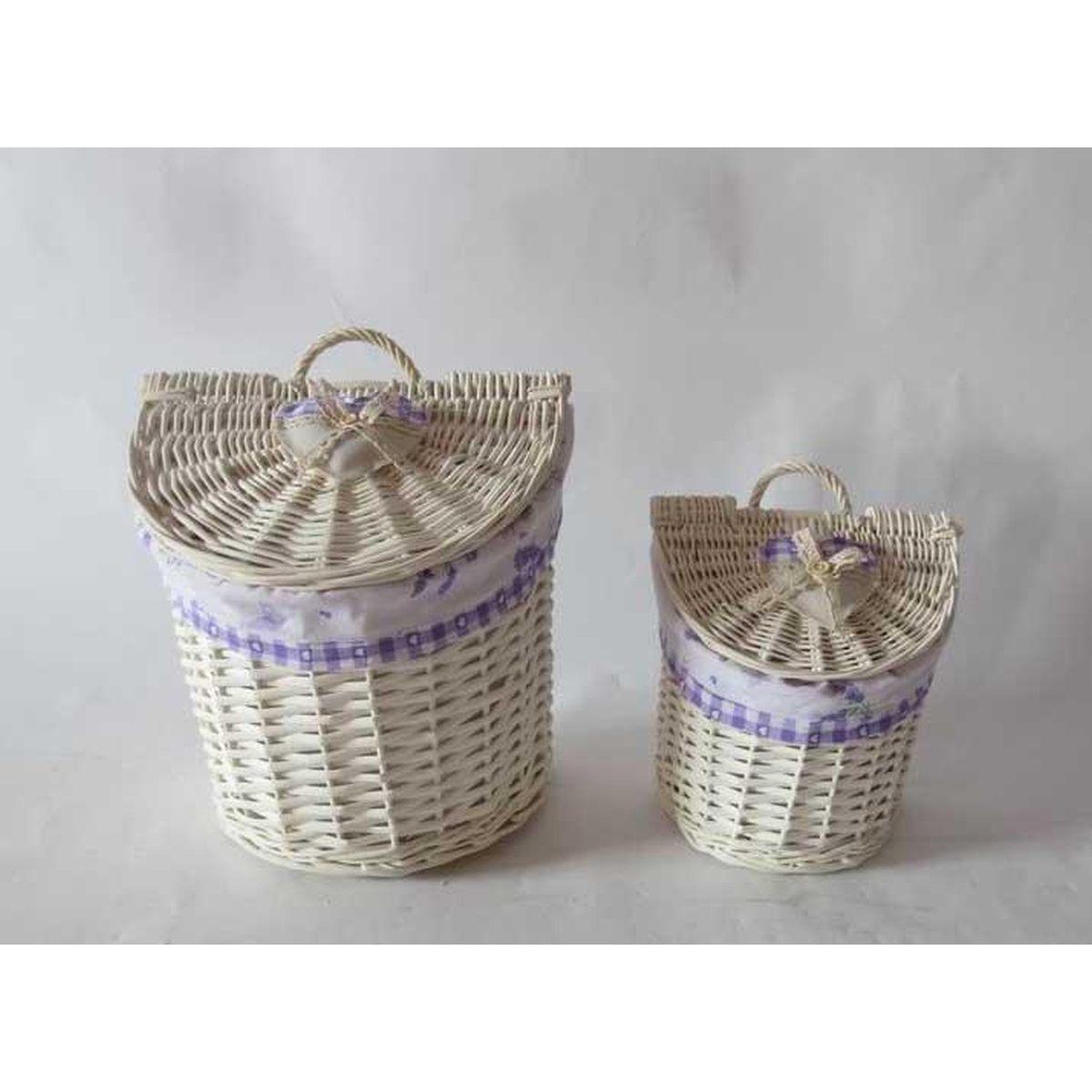 Cesto Pensile Vimini Set pz.2 Lavanda Mezzaluna cm.28x21h22/29 | Vacchetti