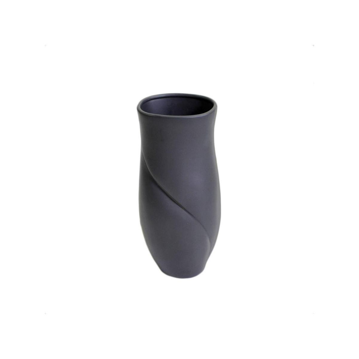 Vaso Ceramica Petalo Nero Opaco cm.18x16h44 | Vacchetti