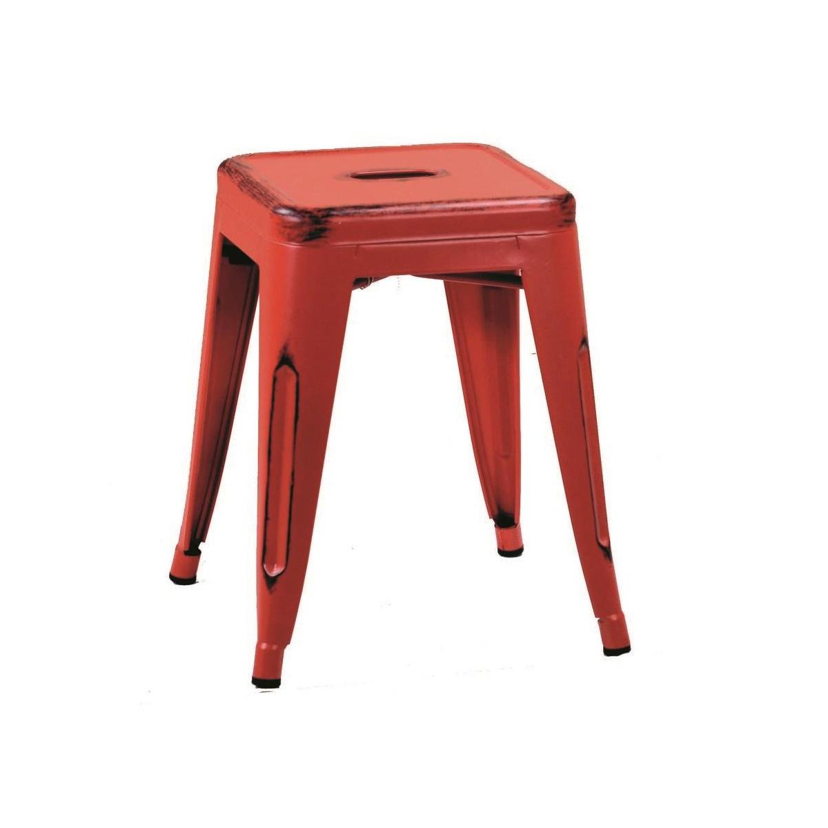 Sgabello Ferro Bristol Rosso cm.39x39h45 | Vacchetti