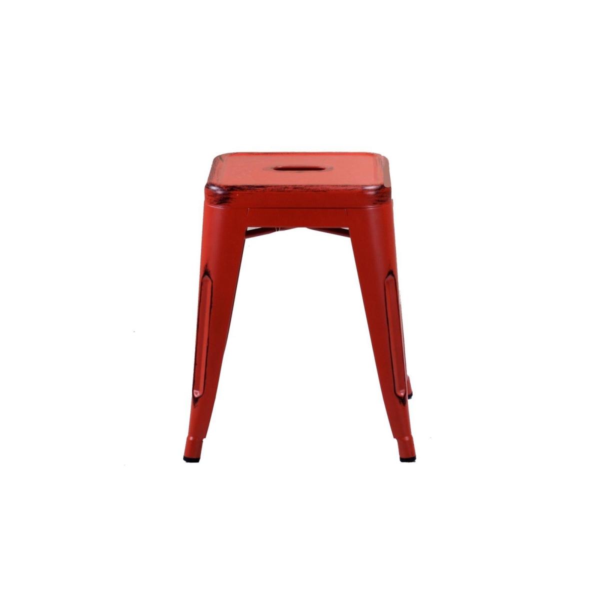 Sgabello Ferro Bristol Rosso cm.39x39h45 | Vacchetti