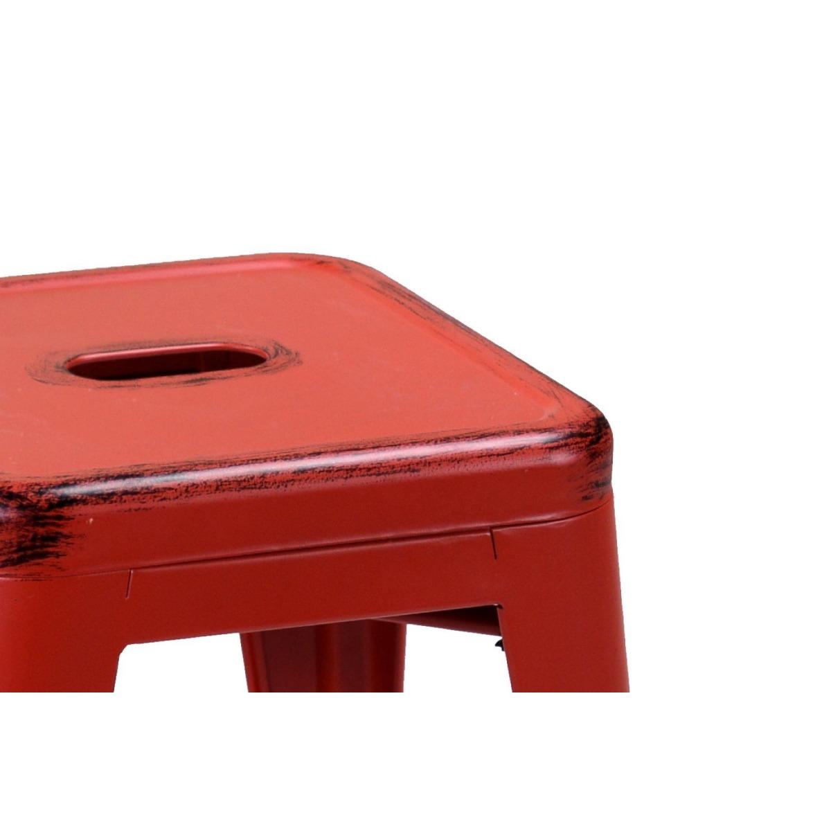 Sgabello Ferro Bristol Rosso cm.39x39h45 | Vacchetti