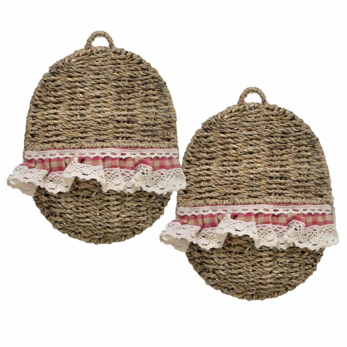 Portalettere Cordi Set pz.2 Devon Rosso Ovale cm.22x9h27 | Vacchetti