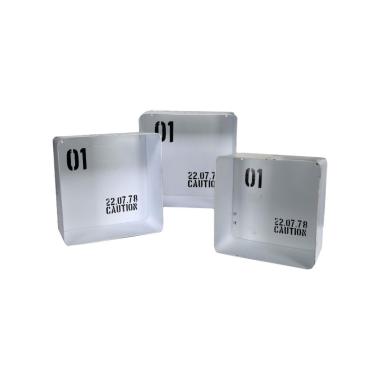 Mensola Metallo Bristol Bianco Set Pz.3 Quadrata Cm.40,5X15H40,5