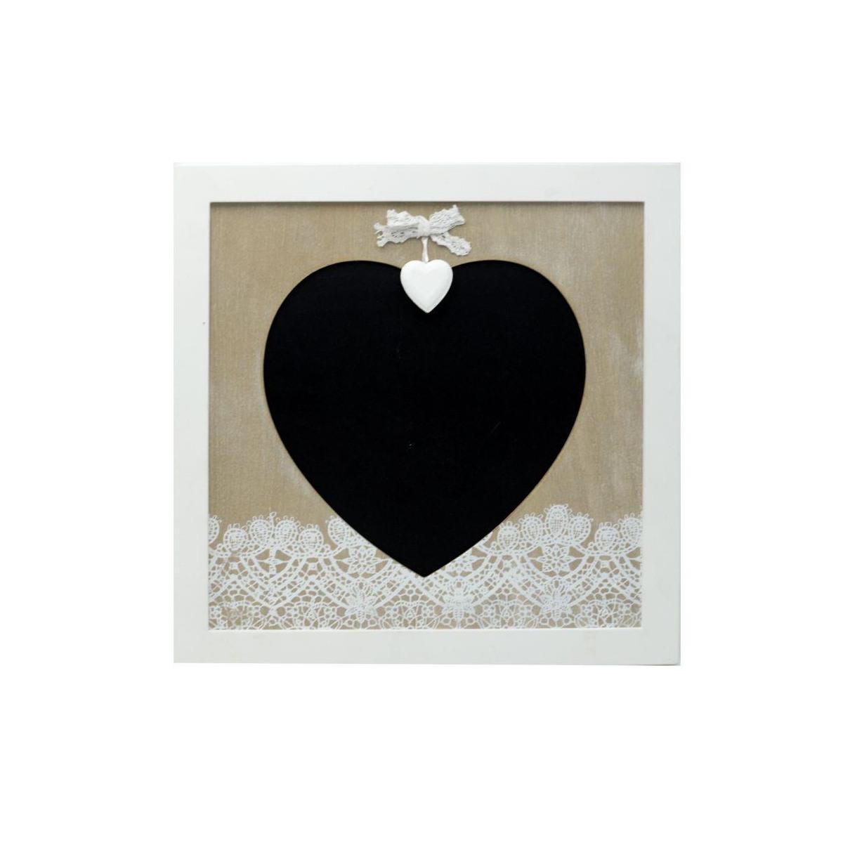 Lavagna Legno Elegancia Cuore Quadro cm.30x30x1,5 | Vacchetti