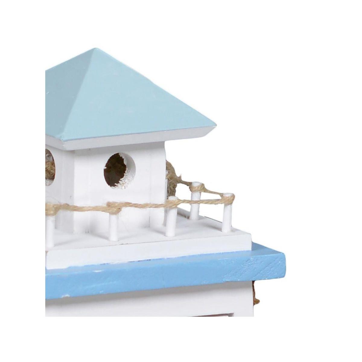 Lanterna Mare Legno Bianco/Azzurro Farocm.21,5x21,5h41,5 | Vacchetti