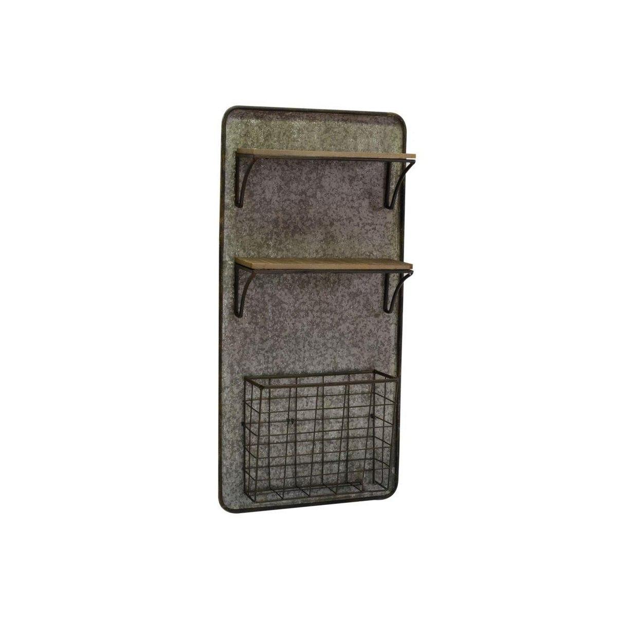 Mensola Metallo Legno 2 Piani con Portatutto cm.38,5x11,5h78 | Vacchetti