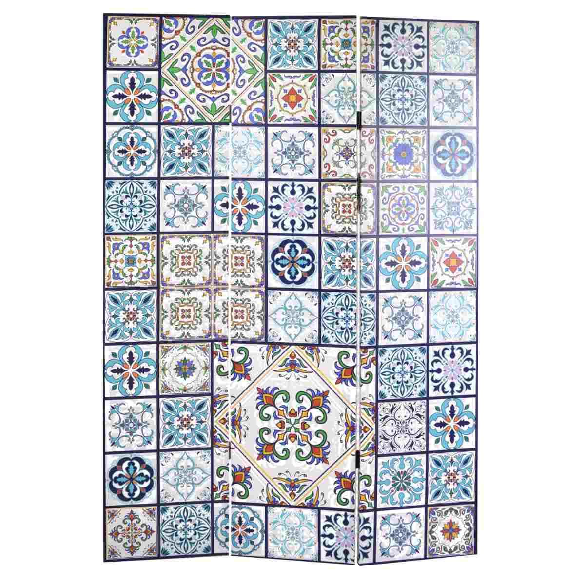 Paravento Stampa 3 Ante Maioliche cm.120,6x2,5h180 | Vacchetti