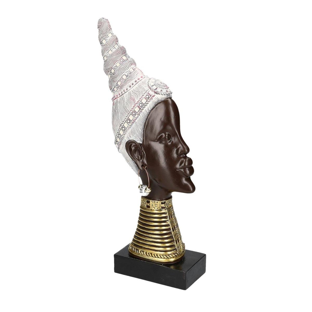 Statua Resina Testa Donna Africana cm.18,5x8,5h43 | Vacchetti